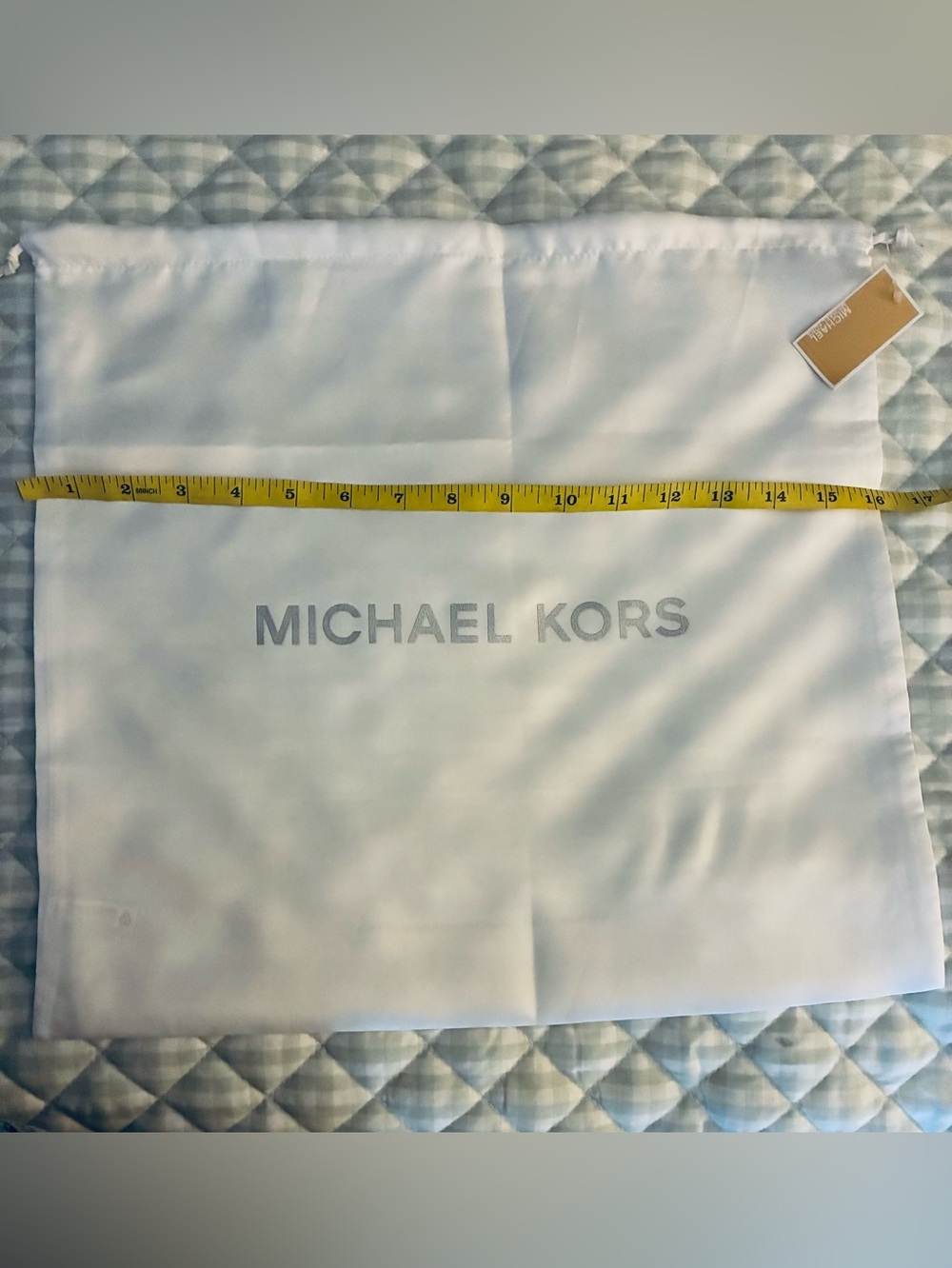 Michael Kors Dust Cover Bag Silver Logo Drawstring